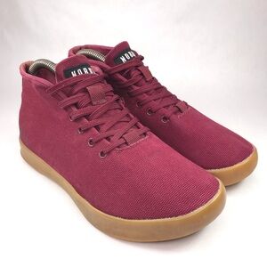 NoBull Women's 8 Canvas Trainer Mid Marron Red Cross Trainer Gym Hi-Top Sneaker